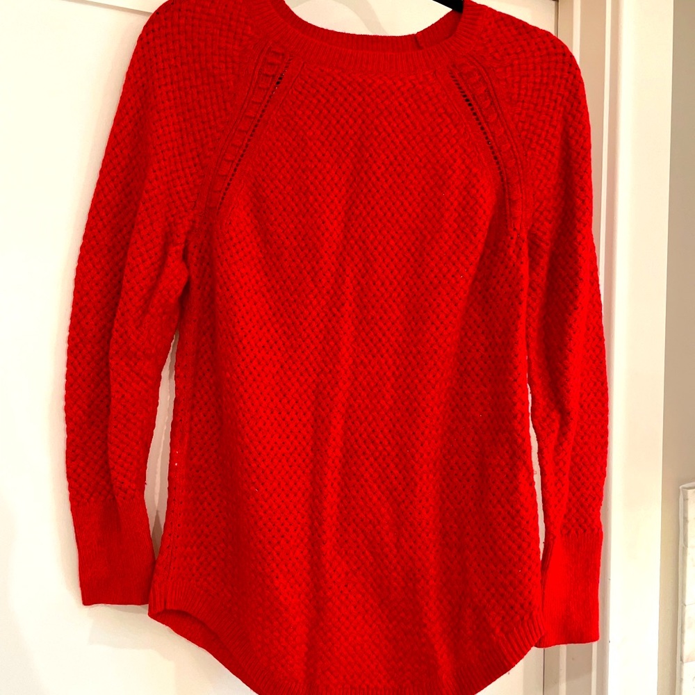 LOFT Bright Red Sweater NWOT Medium